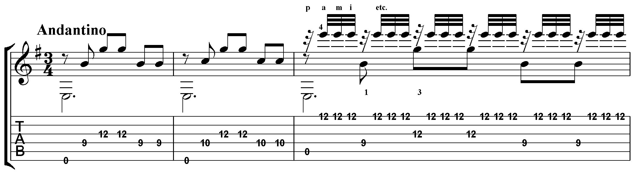 Una Limosna por Amor De Dios Agustin Barrios Mangore classical guitar score