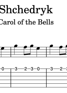 Carol of the bells for guitar in E minor